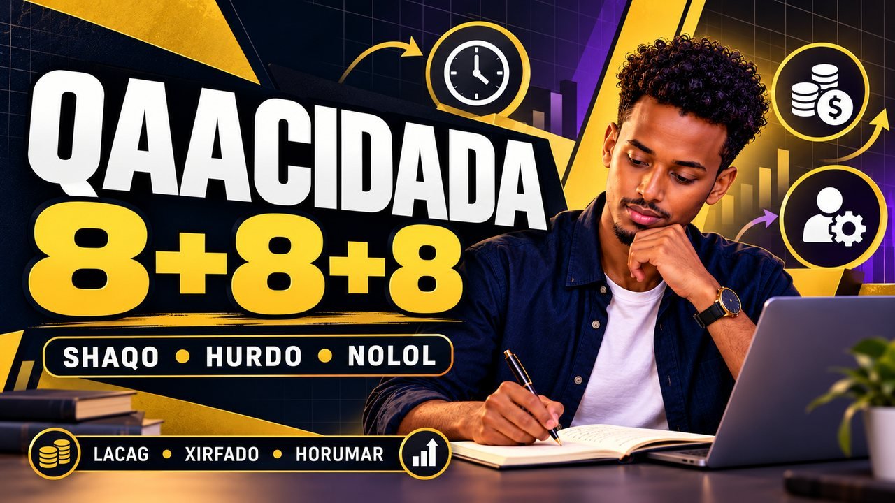 Qaacidada 8+8+8: Shaqo, hurdo iyo nolol